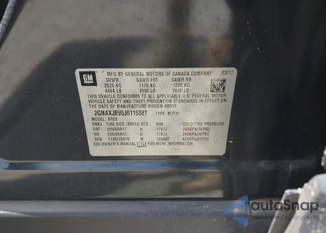 2018 Chevrolet Equinox Lt из США, поврежденный, VIN 2GNAXJEV6J6115387